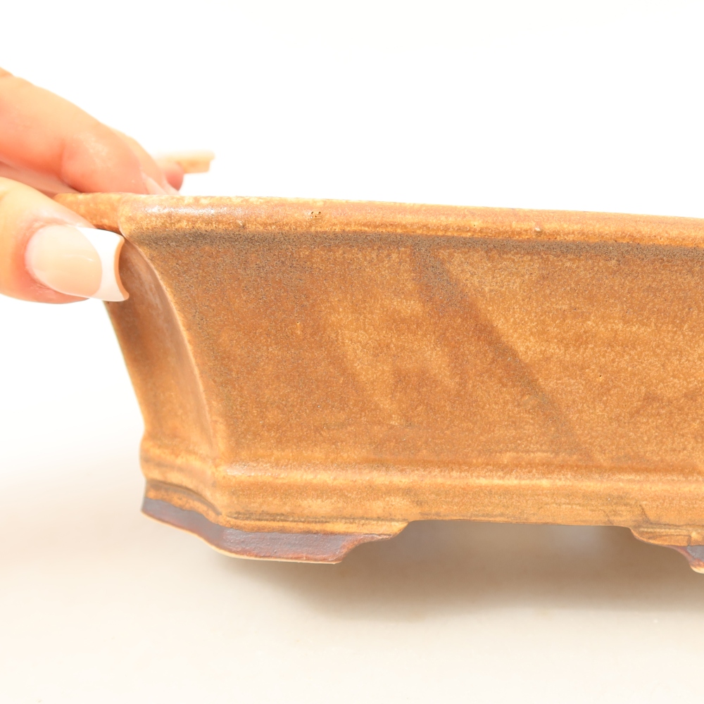 Ceramic bonsai pot, 18 x 15 x 6 cm, pink