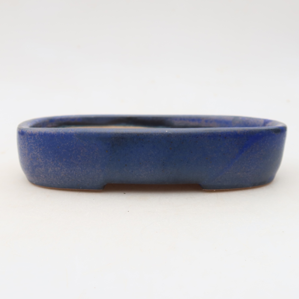 Ceramic bonsai pot, 16 x 11 x 3.5 cm, blue