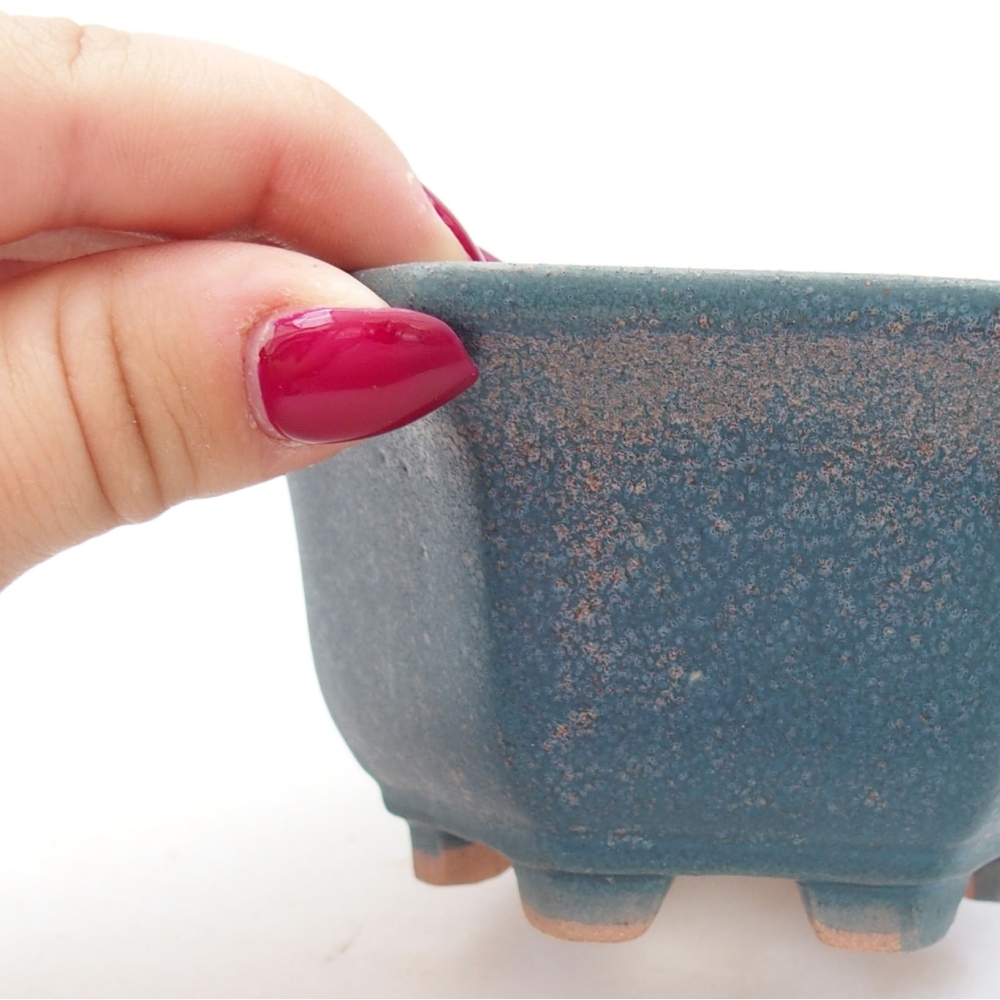 Ceramic bonsai bowl 10,5 x 9,5 x 5,5 cm, color blue