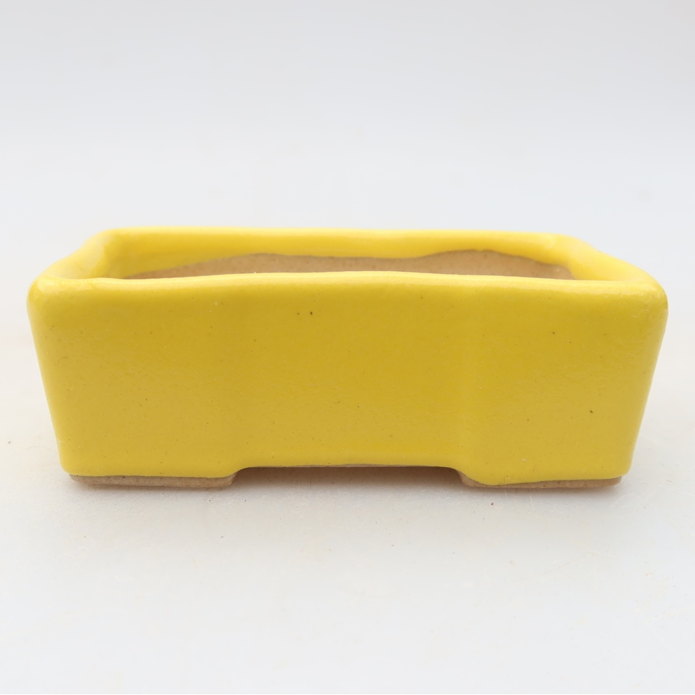 Ceramic bonsai pot, 7.5 x 4 x 2.5 cm, yellow