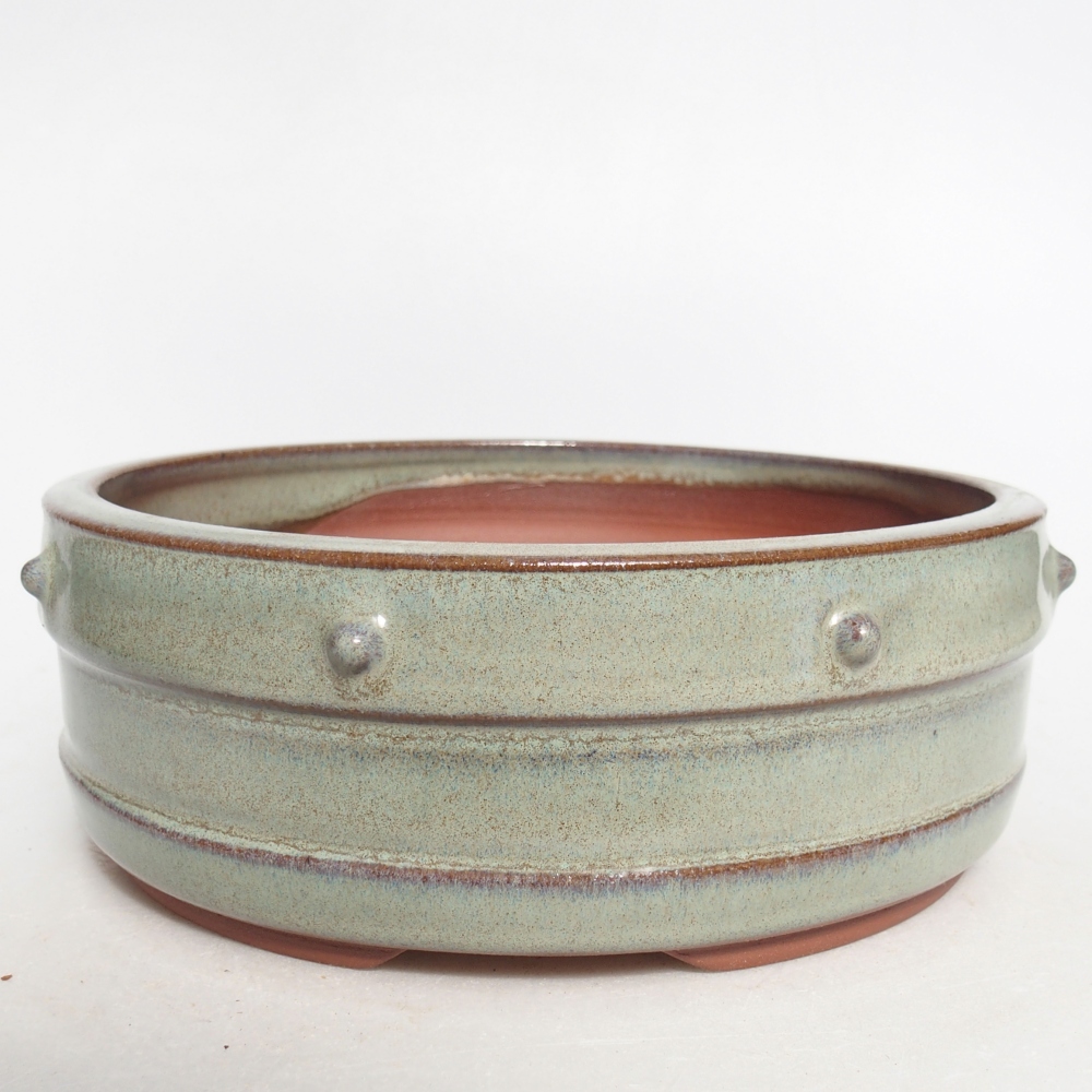 Ceramic bonsai bowl 17 x 17 x 6 cm, green
