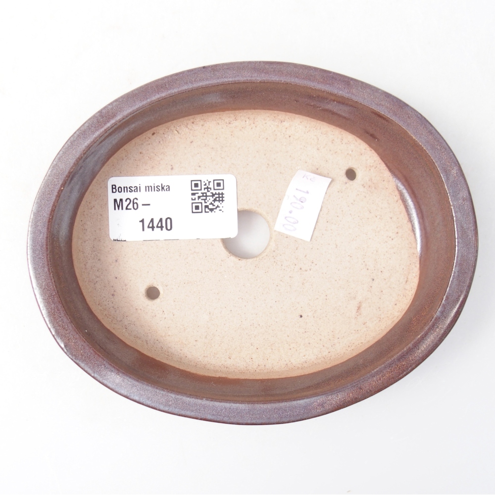 Ceramic bonsai bowl 13 x 10,5 x 3 cm, colour burgundy