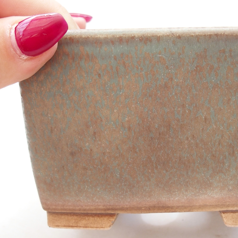 Ceramic bonsai bowl 11 x 11 x 7 cm, color green