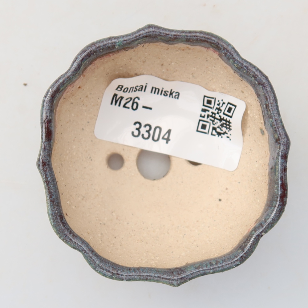 Ceramic bonsai pot, 6 x 6 x 3 cm, gray