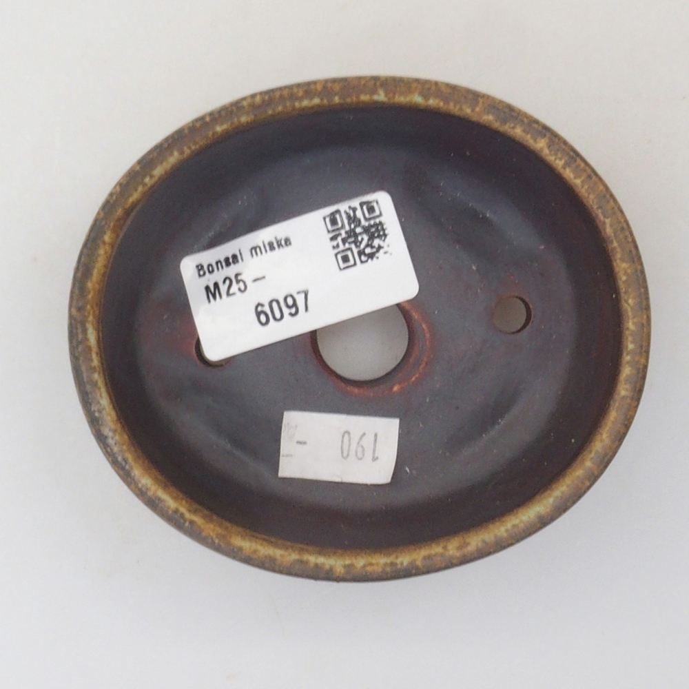 Ceramic bonsai bowl 9 x 8 x 3,5 cm, color brown