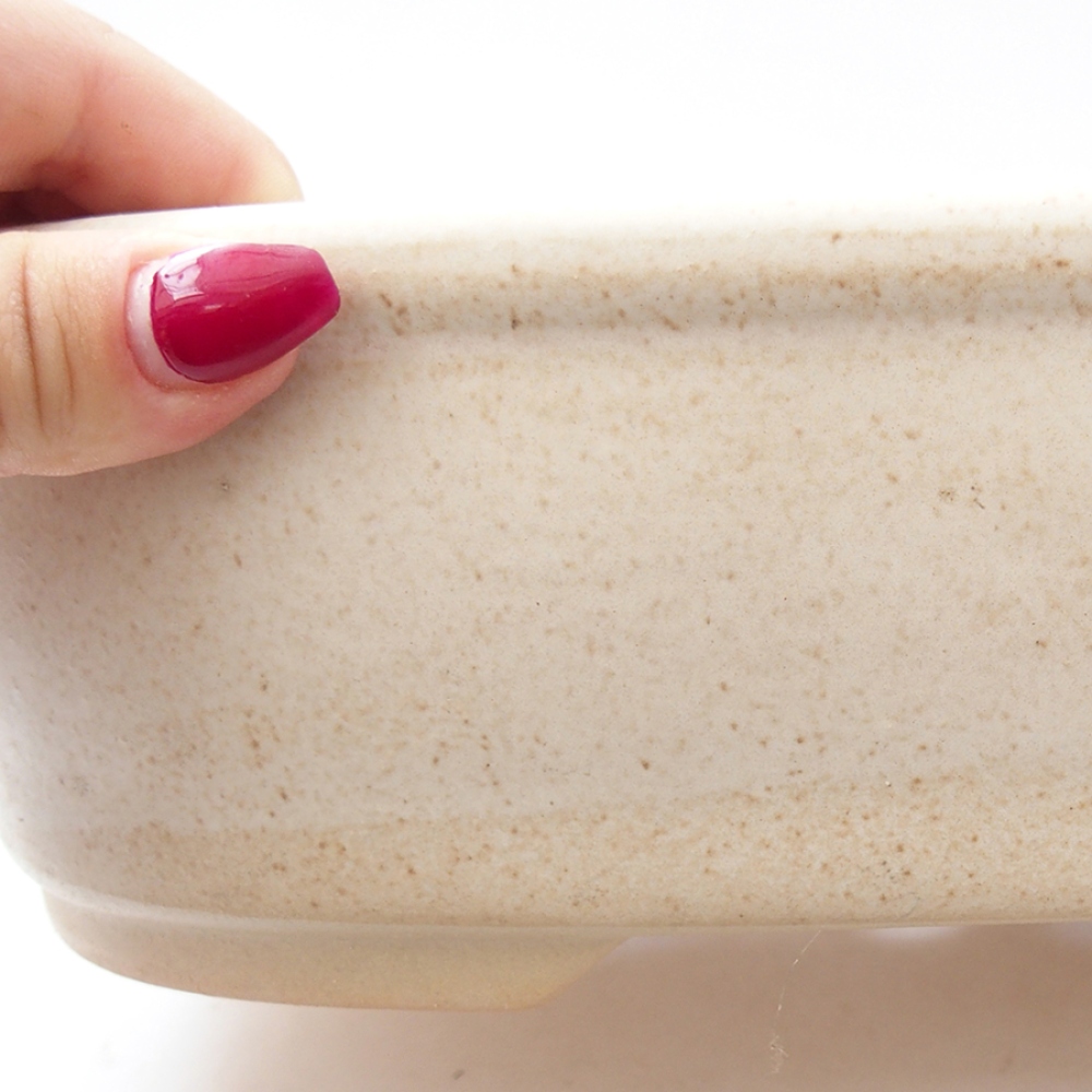 Ceramic bonsai bowl 31,5 x 26 x 8 cm, color beige