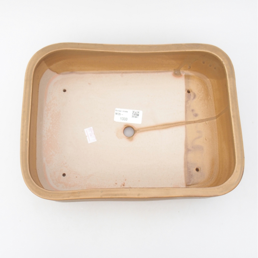 Ceramic bonsai bowl 27,5 x 20,5 x 7,5 cm, colour beige