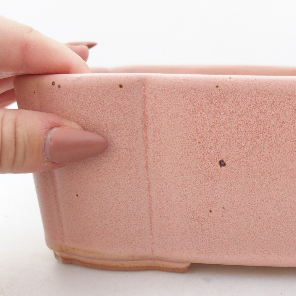 Ceramic bonsai bowl 20,5 x 17 x 7 cm, pink
