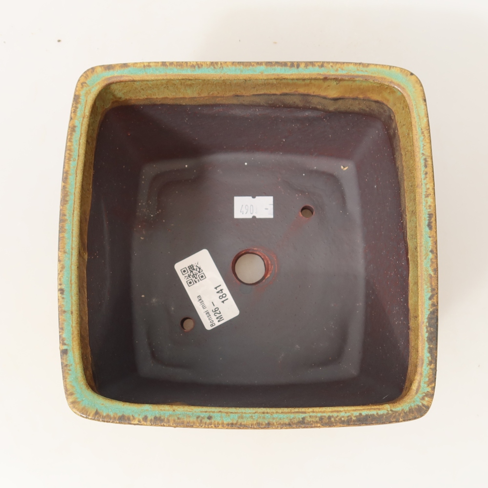 Ceramic bonsai bowl 16 x 16 x 10 cm, green