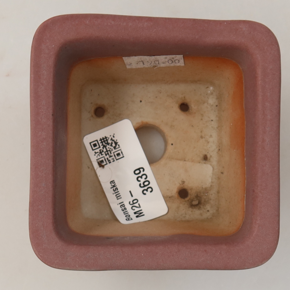 Ceramic bonsai pot, 8.5 x 8.5 x 5.5 cm, purple