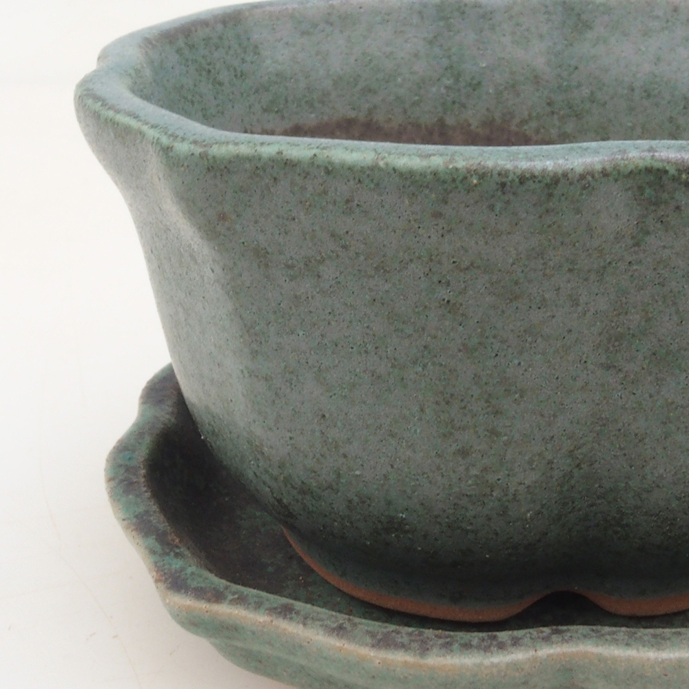 Bonsai bowl + saucer H95 - green