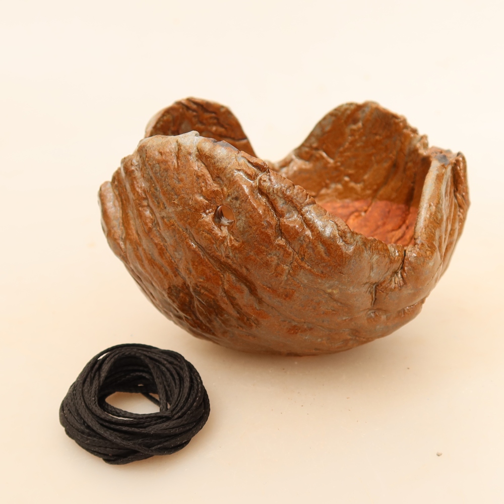Ceramic Kokedama Pot, 9 x 9 x 7 cm, Brown
