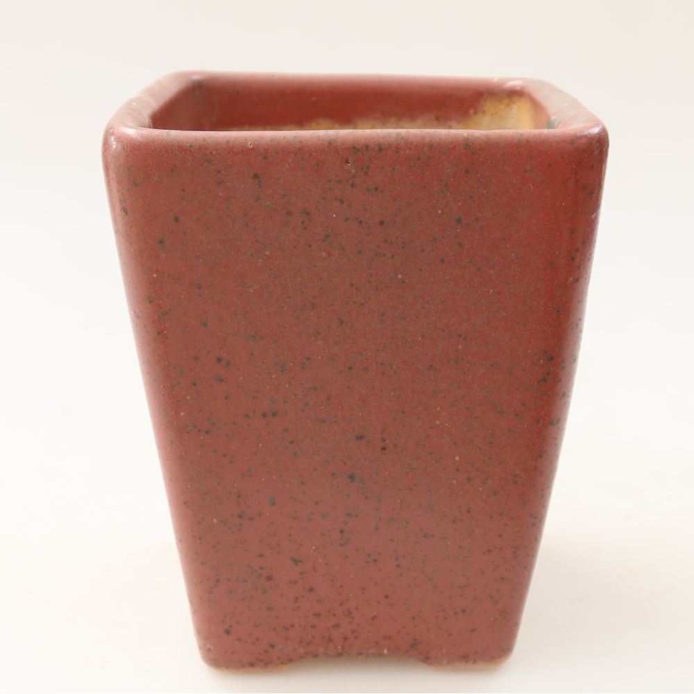 Ceramic bonsai pot, 8.5 x 8.5 x 11 cm, pink