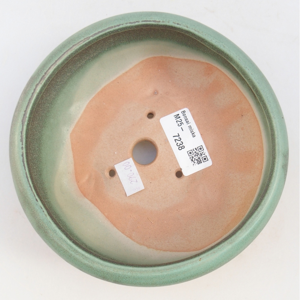 Ceramic bonsai bowl 14,5 x 14,5 x 7 cm, green