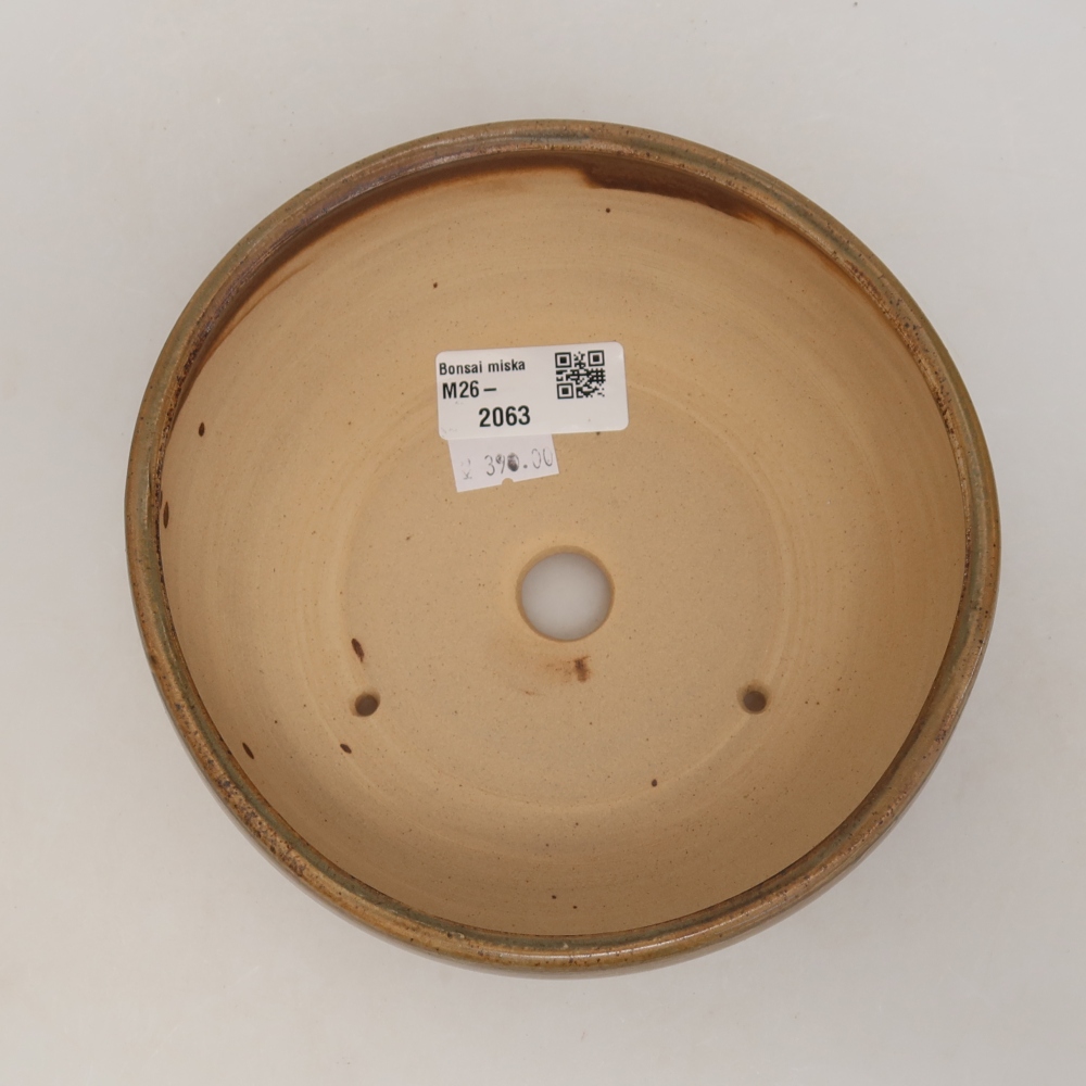 Ceramic bonsai pot, 16 x 16 x 6 cm, brown