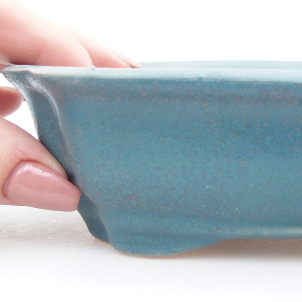 Ceramic bonsai bowl 15,5 x 12 x 4,5 cm, colour blue