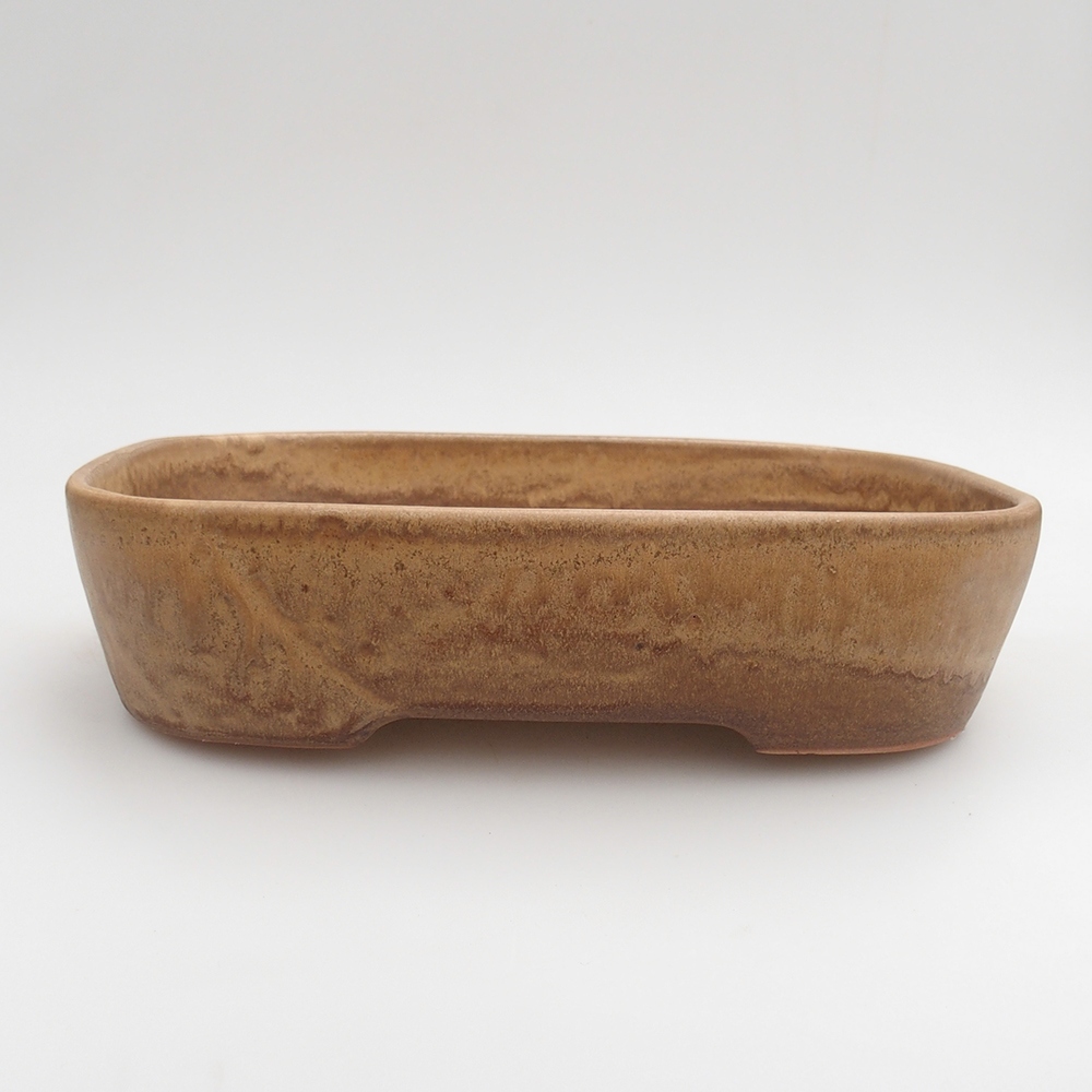 Ceramic bonsai bowl 23 x 18,5 x 5,5 cm, brown
