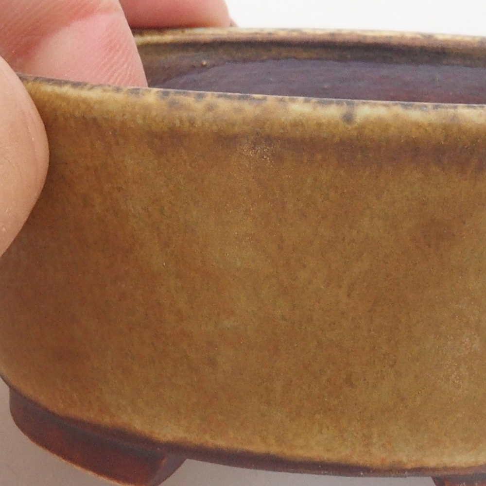Ceramic bonsai bowl 10,5 x 9 x 4 cm, color brown