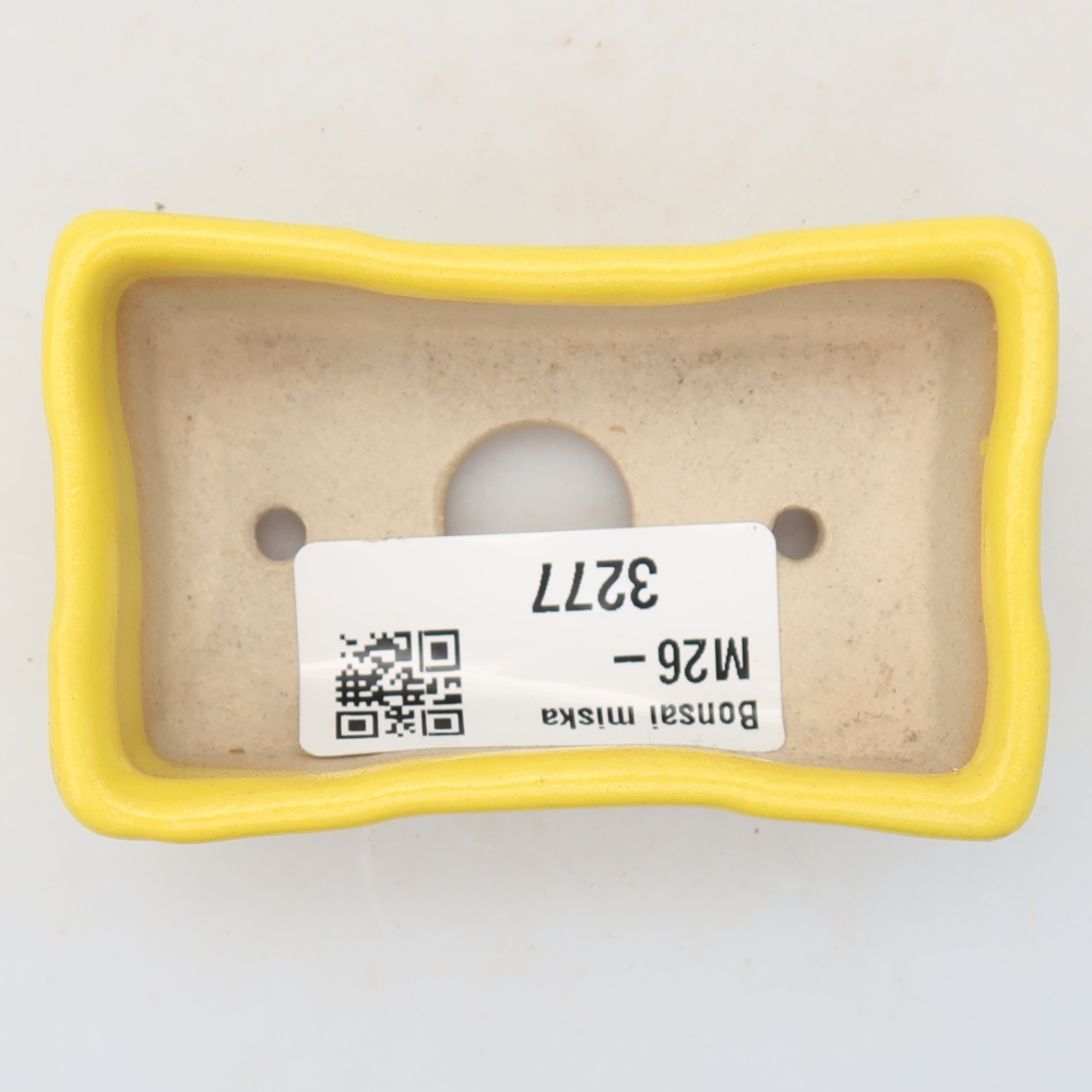 Ceramic bonsai pot, 7.5 x 4 x 2.5 cm, yellow