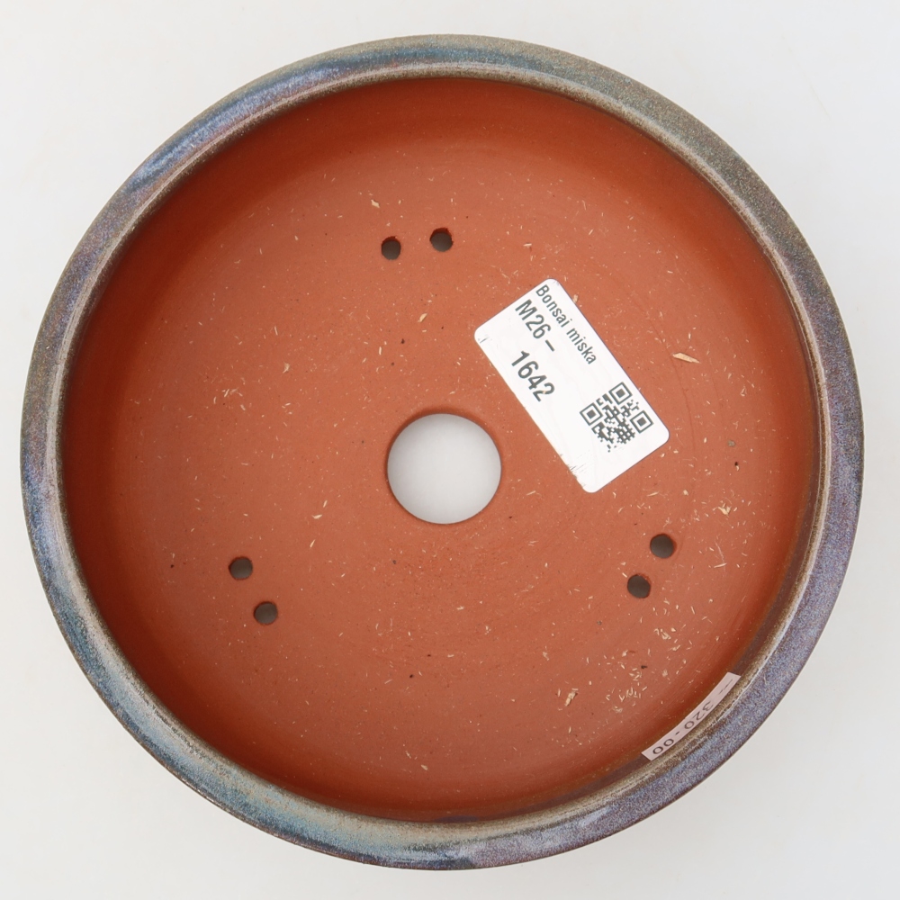 Ceramic bonsai pot, 14.5 x 14.5 x 5 cm, blue
