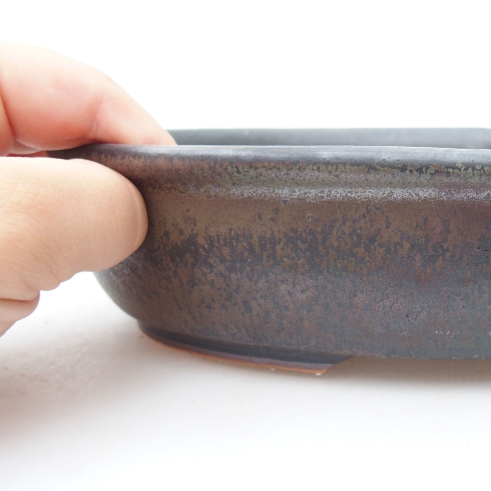 Ceramic bonsai bowl 22 x 17 x 5 cm, color brown