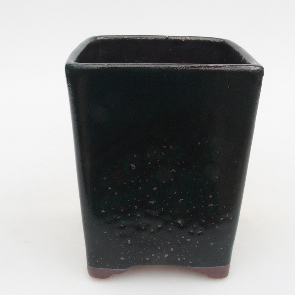 Ceramic bonsai bowl 9 x 9 x 11 cm, color green