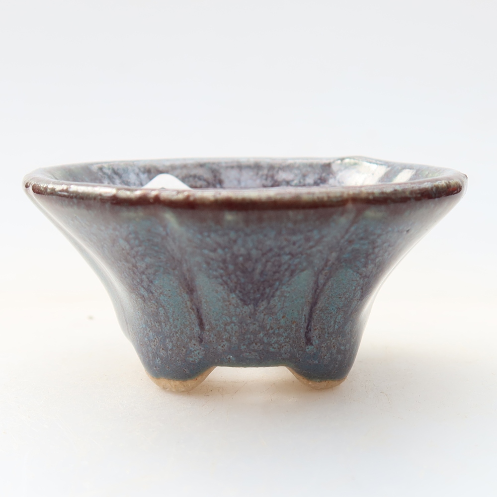 Ceramic bonsai pot, 5.5 x 5.5 x 2.5 cm, gray