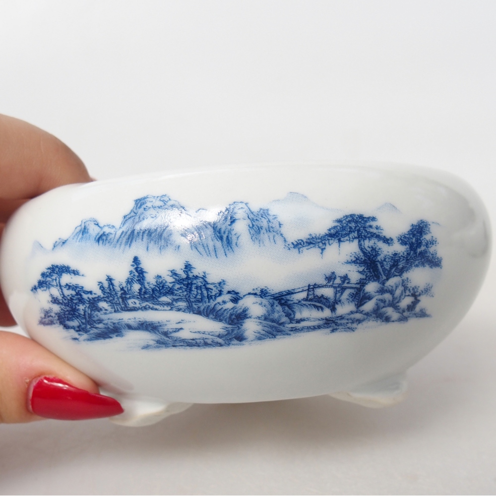 Ceramic bonsai bowl 10 x 10 x 5 cm, colour white