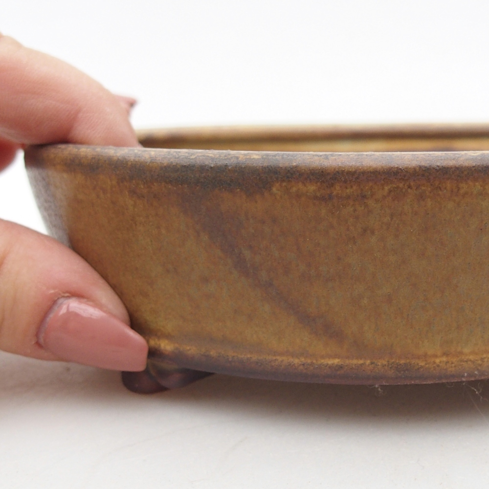 Ceramic bonsai bowl 13,5 x 13,5 x 4 cm, green