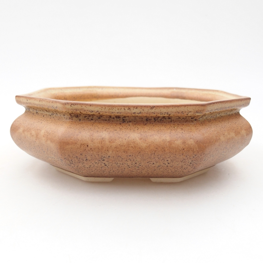 Ceramic bonsai bowl 13,5 x 13,5 x 4,5 cm, brown