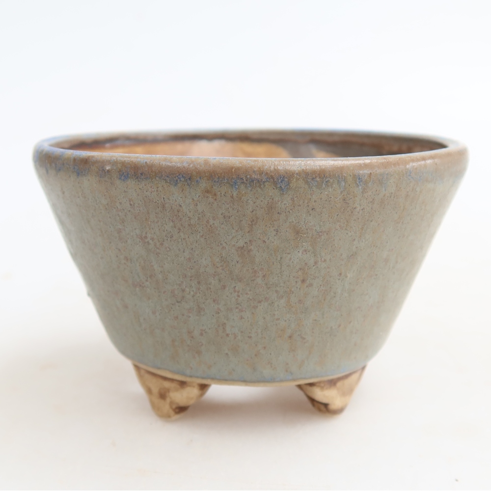 Ceramic bonsai bowl 8,5 x 8,5 x 5 cm, colour blue