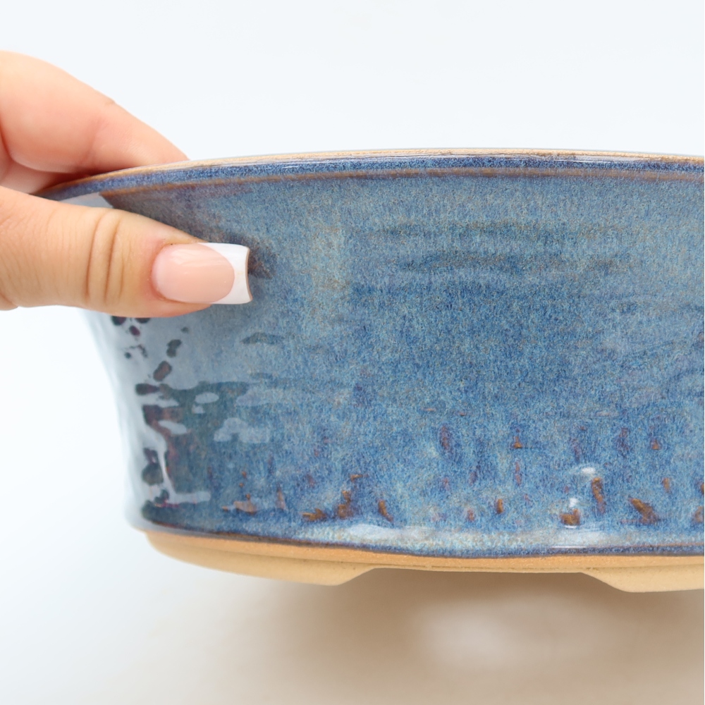 Ceramic bonsai bowl 26 x 26 x 8,5 cm, colour blue