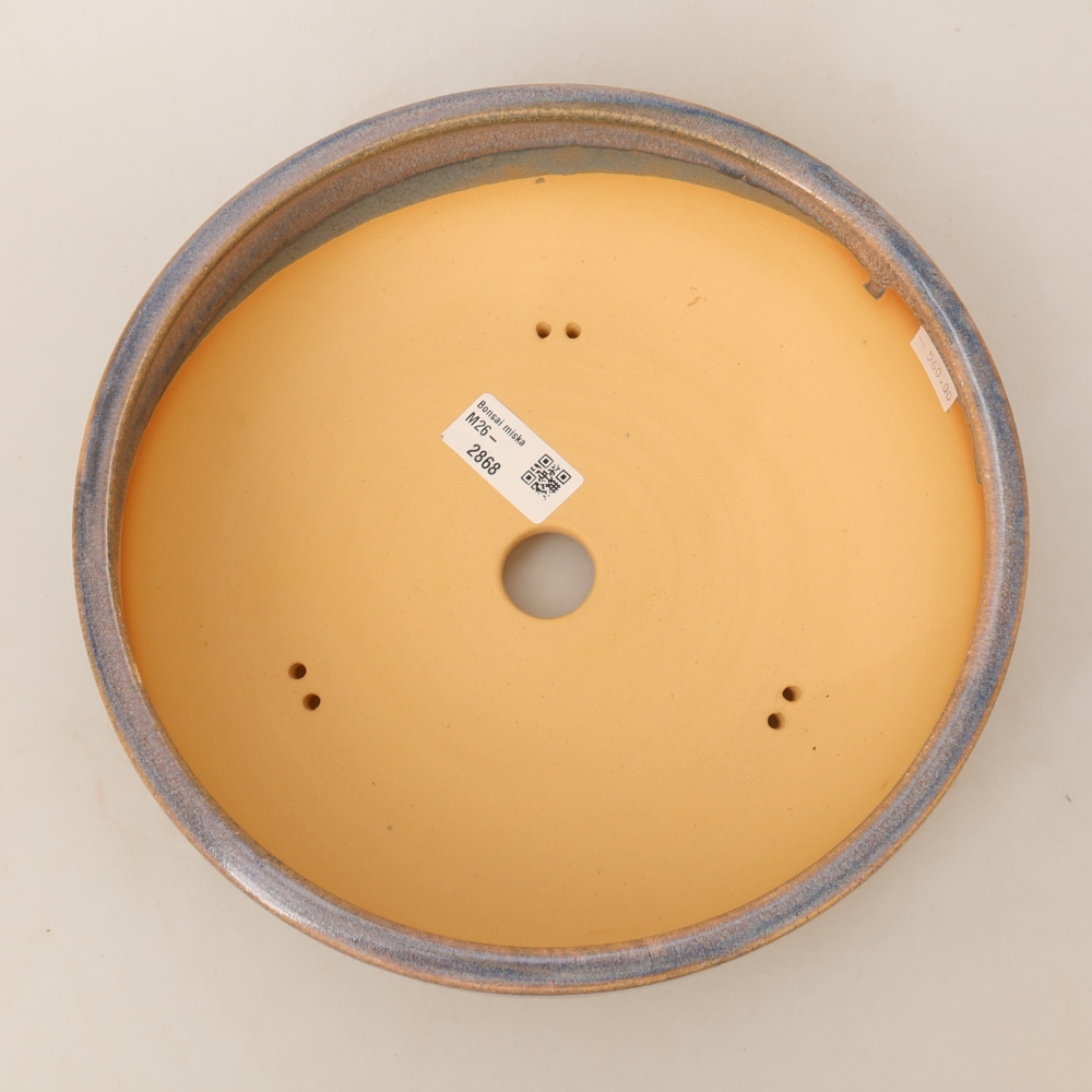 Ceramic bonsai pot, 24 x 24 x 7.5 cm, blue