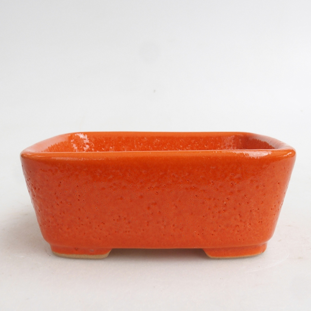 Ceramic bonsai bowl 10,5 x 9 x 4,5 cm, color orange