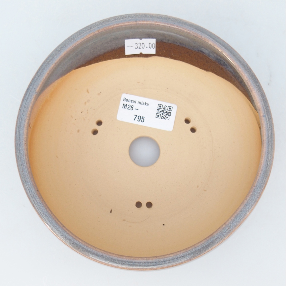 Ceramic bonsai bowl 15,5 x 15,5 x 5,5 cm, grey