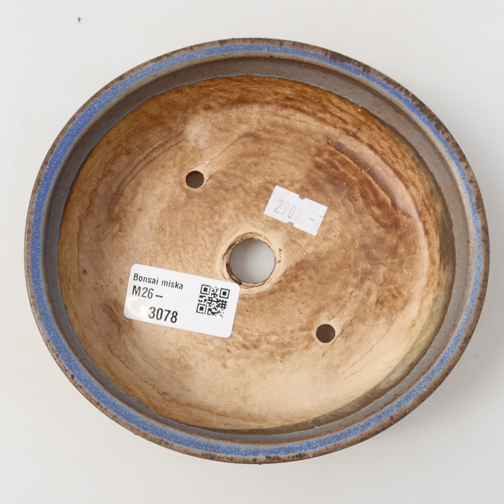Ceramic bonsai pot, 15 x 14 x 4 cm, blue