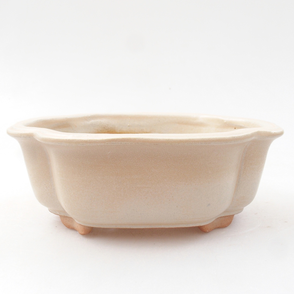 Ceramic bonsai bowl 13,5 x 10 x 5 cm, color beige