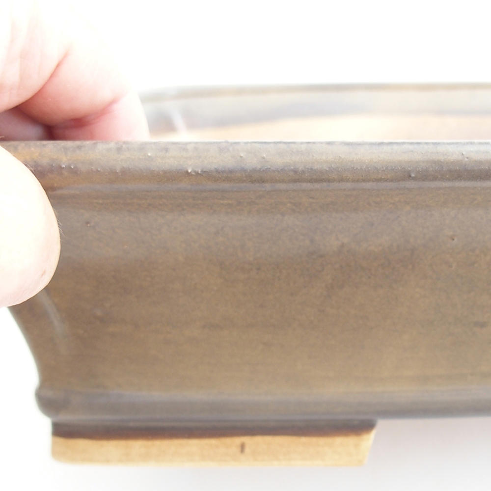 Ceramic bonsai bowl 29,5 x 25 x 7,5 cm, brown