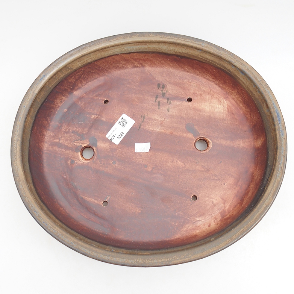 Ceramic bonsai bowl 32,5 x 28,5 x 7,5 cm, color brown