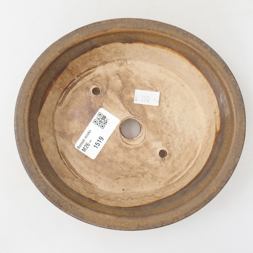 Ceramic bonsai bowl 17,5 x 16 x 4,5 cm, brown
