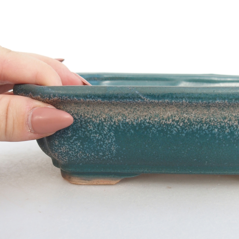 Ceramic bonsai bowl 18 x 13,5 x 5 cm, colour blue