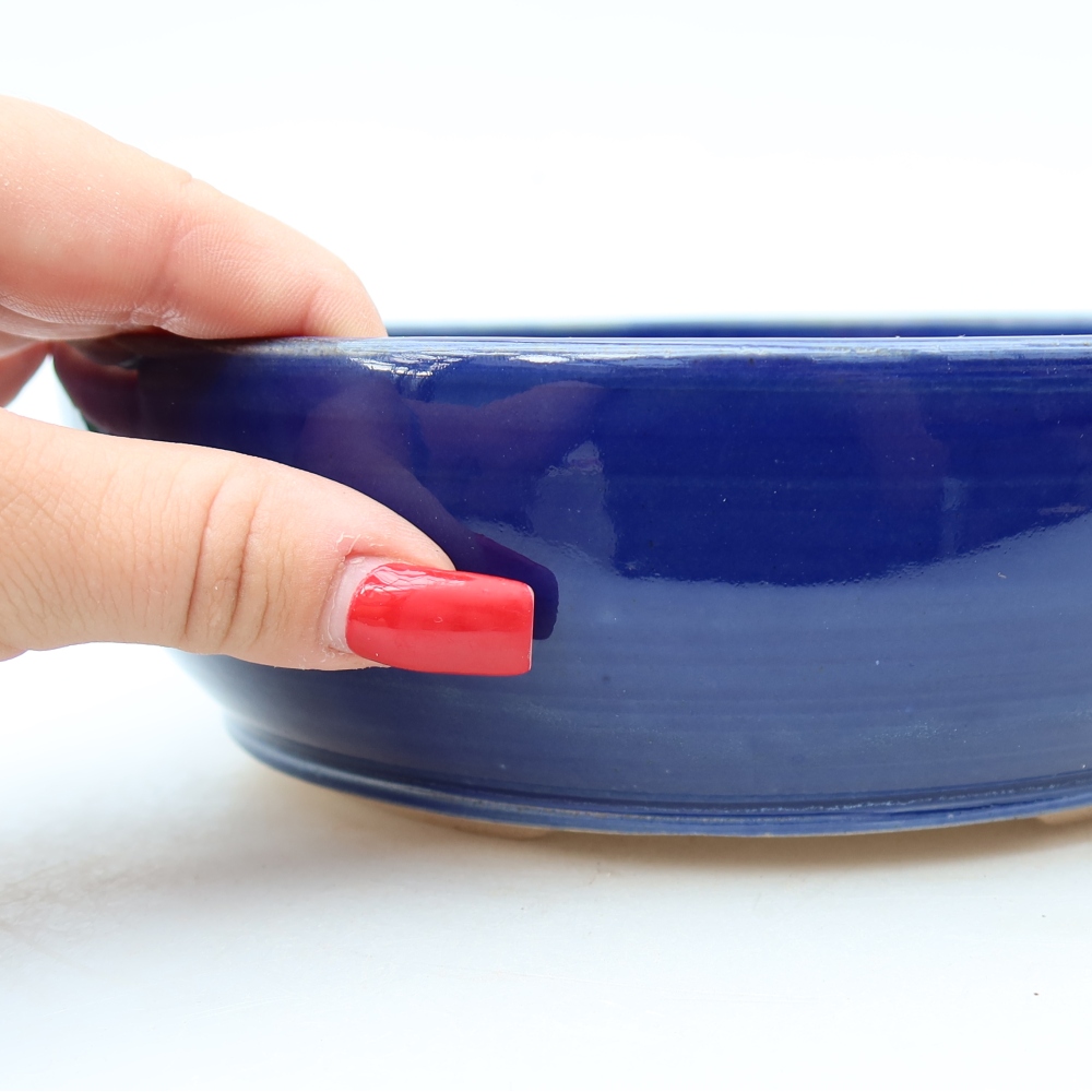 Ceramic bonsai bowl 20 x 20 x 6 cm, colour blue