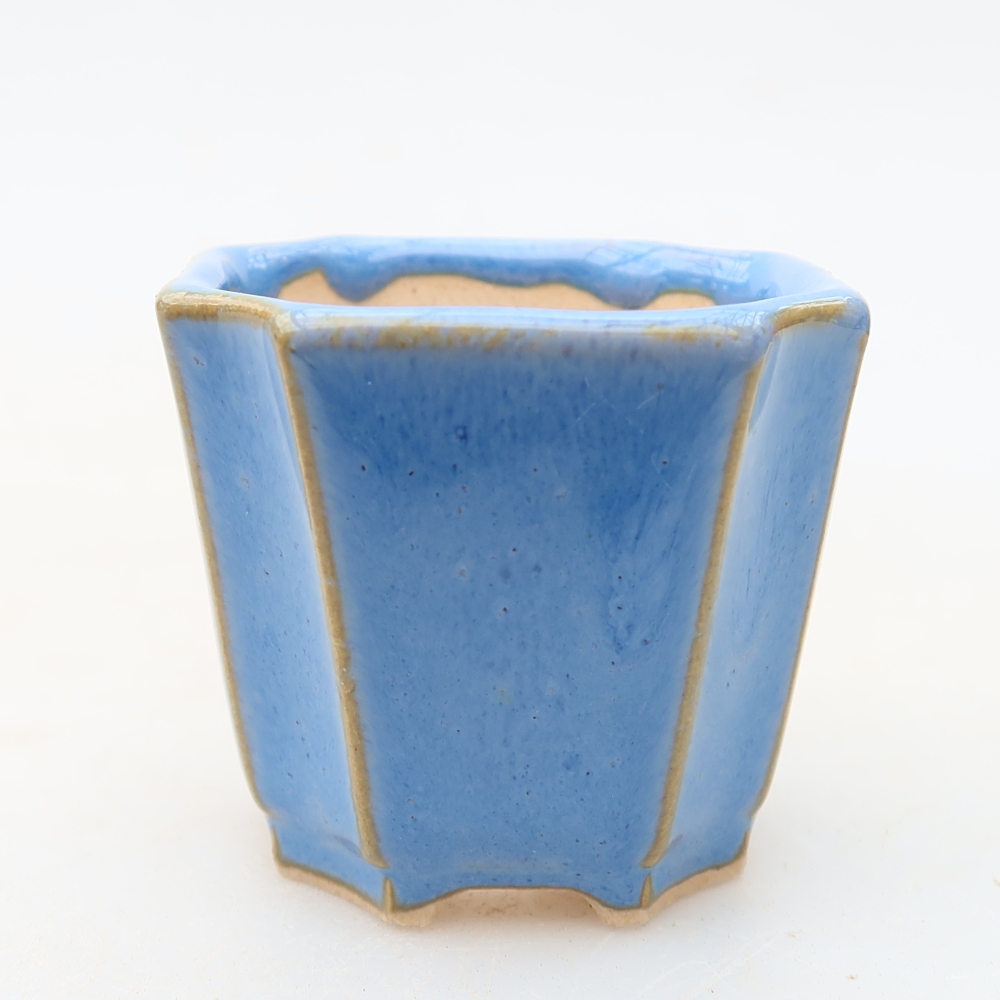 Ceramic bonsai pot, 4 x 4 x 4 cm, blue