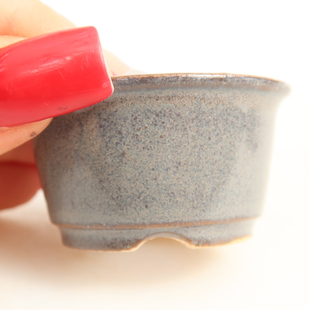 Ceramic bonsai pot, 4.5 x 4.5 x 2.5 cm, gray