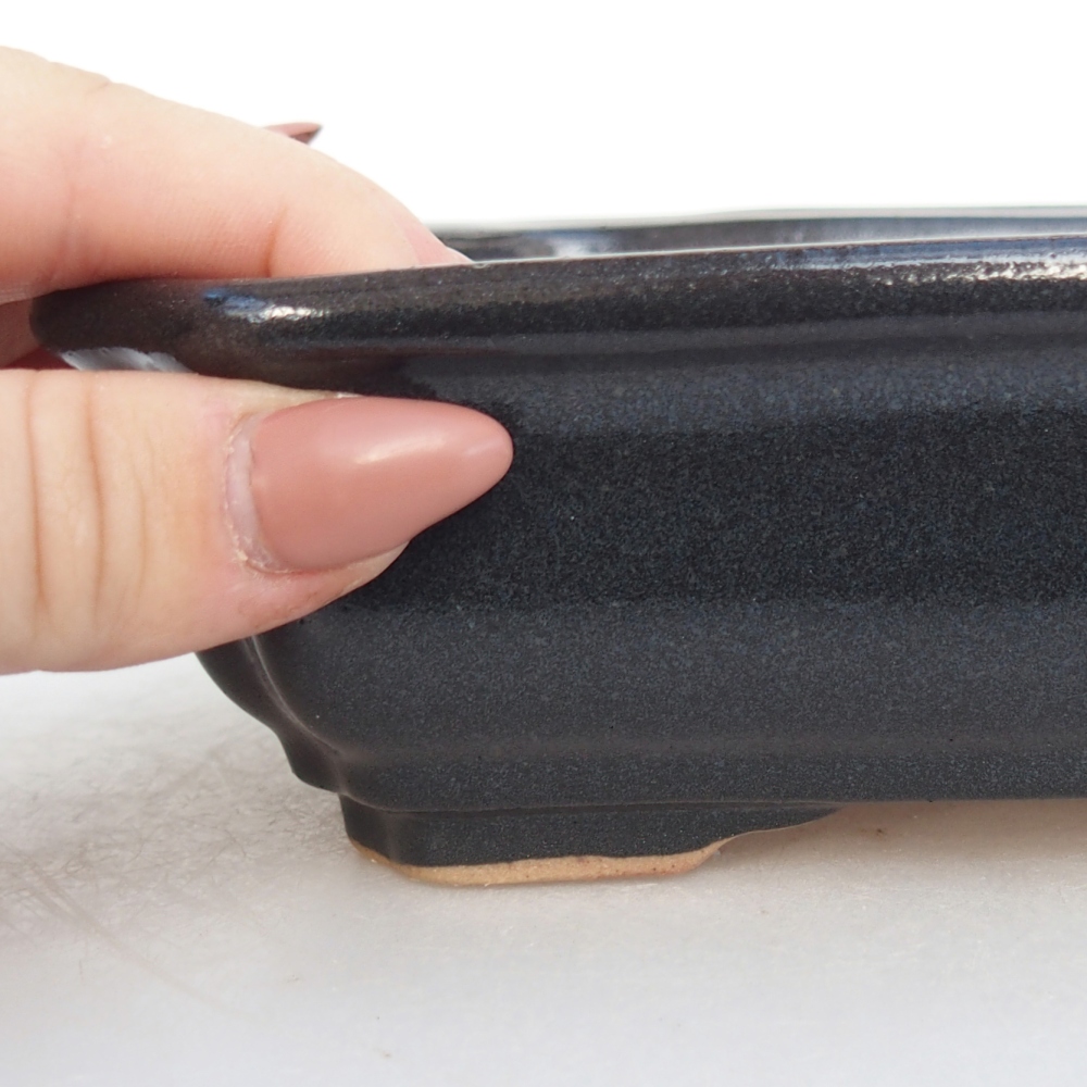 Ceramic bonsai bowl 18 x 13,5 x 5 cm, colour black