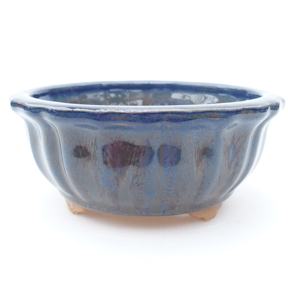 Ceramic bonsai bowl  11,5 x 11,5 x 5 cm, color blue