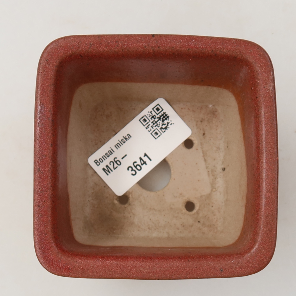 Ceramic bonsai pot, 8.5 x 8.5 x 5.5 cm, pink