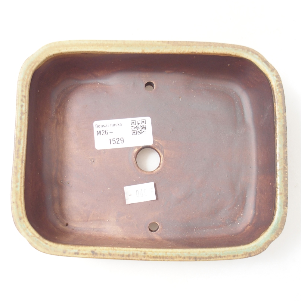 Ceramic bonsai bowl 17,5 x 14 x 5 cm, green