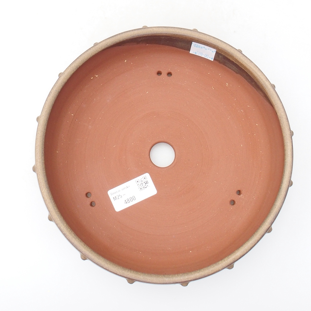 Ceramic bonsai bowl 21 x 21 x 5,5 cm, brown color