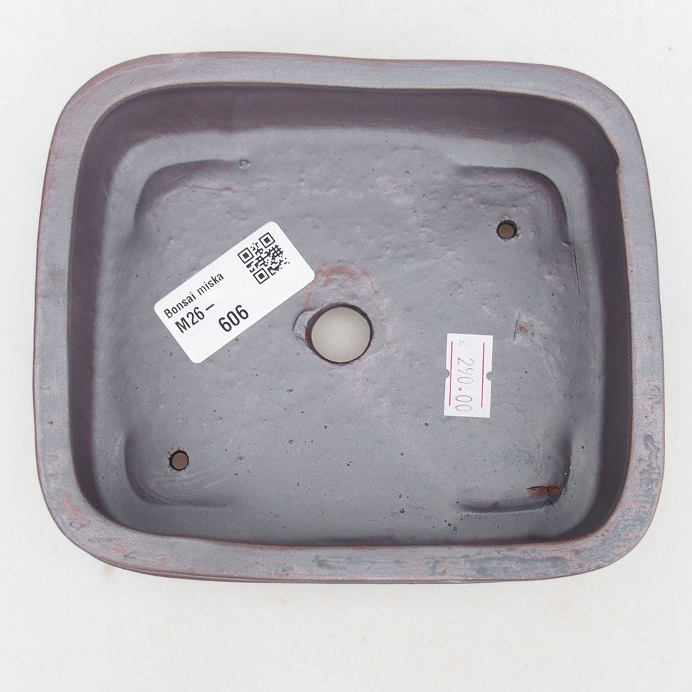 Ceramic bonsai bowl 14,5 x 12,5 x 4,5 cm, metal colour